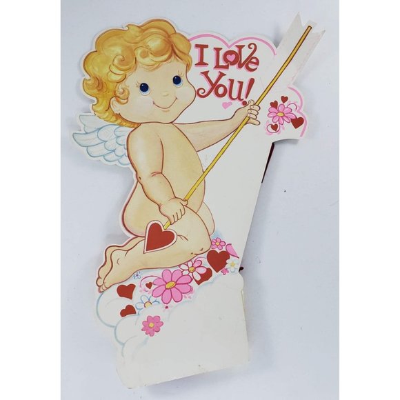 Vintage Amscan Inc Cupid Hearts Honeycomb Centerpiece I Love You - Picture 4 of 4